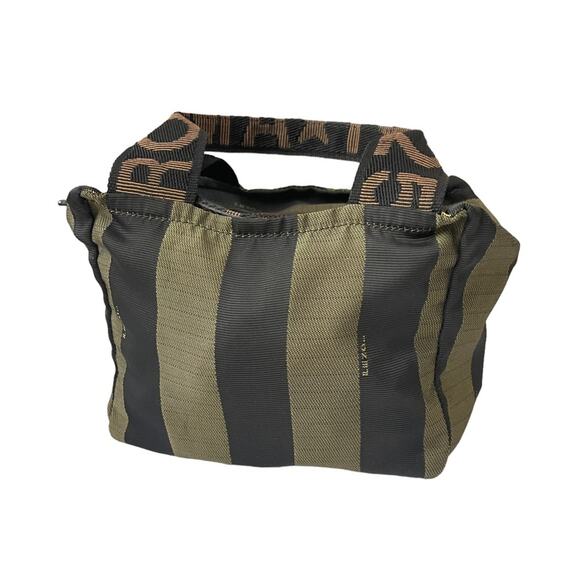 Fendi Handbags - Fendi Roma Pequin Striped Brown Canvas Mini Bag